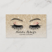 Wimper Extensions Chique Gold Glitter Beauty Salon Visitekaartje (Voorkant)