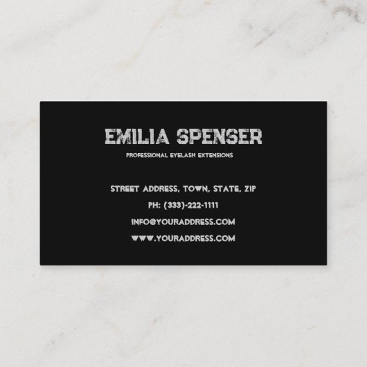 Wimper Extensions Dark Strokes Bold Drama Look Visitekaartje (Achterkant)