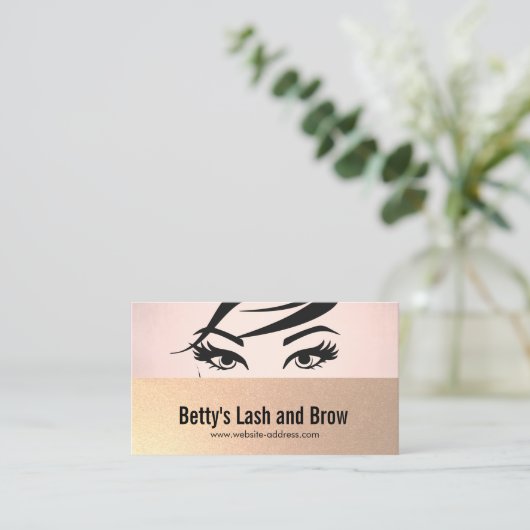 Wimper Extensions en Brow Specialist Salon Visitekaartje (Staand voorkant)