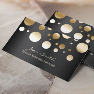 Wimper Extensions Modern Gold Confetti Stippen Visitekaartje