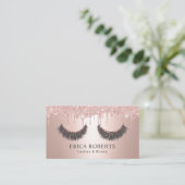 Wimper Extensions Modern Roos Gold Drips Wimpers Visitekaartje (Staand voorkant)