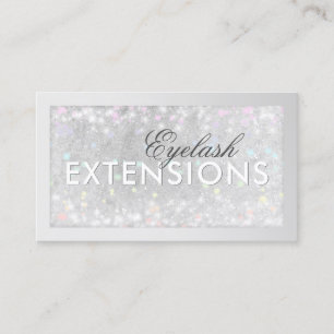 Wimper Extensions Silver Glitter Kaart Visitekaartje