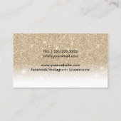 Wimper Extensions Stijlvolle Gouden Glitter Lash S Visitekaartje (Achterkant)