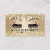 Wimper Extensions Trendy Gold Drips Beauty Salon Visitekaartje (Voorkant)