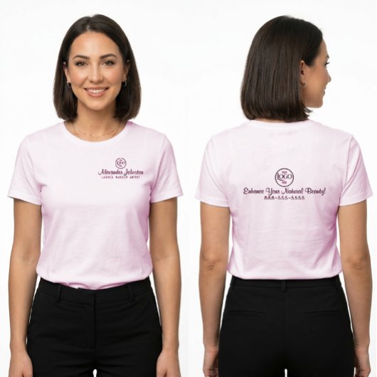 Wimper Make-up Artiest Aangepaste Logo Branding T-shirt