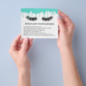 Wimper Make-up Artist Modern Teal Drips Nazorg Flyer (Hand)