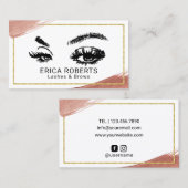 Wimper Make-up Artist Roos Gold Brush Stroke Visitekaartje (Voorkant / Achterkant)