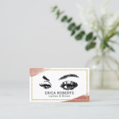 Wimper Make-up Artist Roos Gold Brush Stroke Visitekaartje (Staand voorkant)