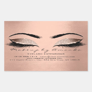 Wimper Make-up RSVP Beauty Blush Roos Gouden Glitt Rechthoekige Sticker