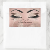 Wimper Make-up RSVP Beauty Skinn Roos Gouden Glitt Rechthoekige Sticker (Tas)