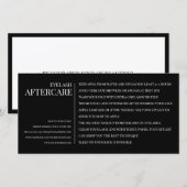 Wimper nazorg instructie zwart horizontaal bedankkaart (Voorkant / Achterkant)