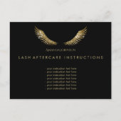 Wimper Nazorg Instructies Gouden Vleugels Zwart Briefkaart (Voorkant)