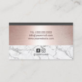 Wimper Roos Gouden Border Marmer Beauty Salon Visitekaartje (Achterkant)