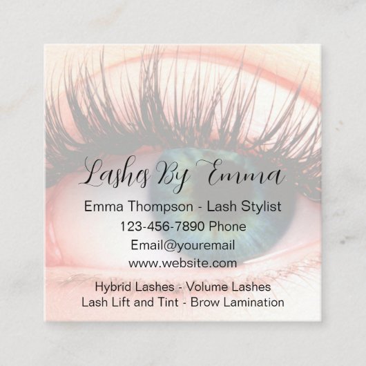 Wimper Stylist Trendy Budget Visitekaartjes (Voorkant)