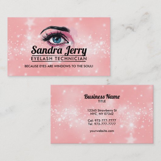 Wimper technicus slogans visitekaartjes (Voorkant / Achterkant)