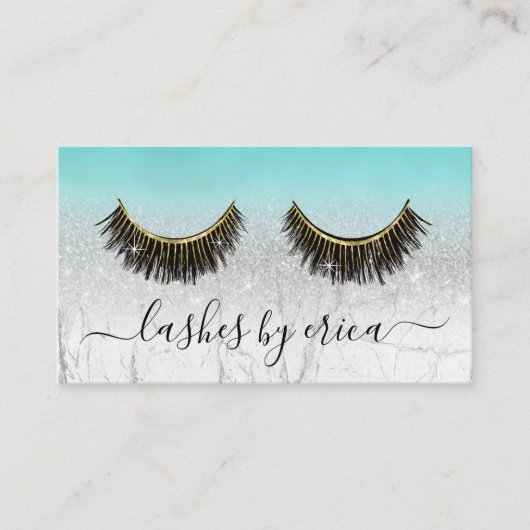 Wimper Technicus Turquoise Marble Lash Loyaliteit Klantenkaartje (Voorkant)