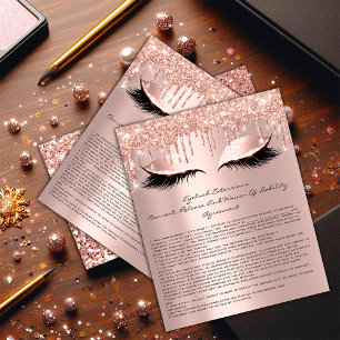 Wimperextensie-aansprakelijkheidsverklaring Glitte Flyer