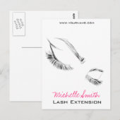 Wimperextensie met lange wimpers briefkaart (Voorkant / Achterkant)