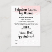 Wimperextensie nazorginstructies afspraak afsprakenkaartje (Achterkant)