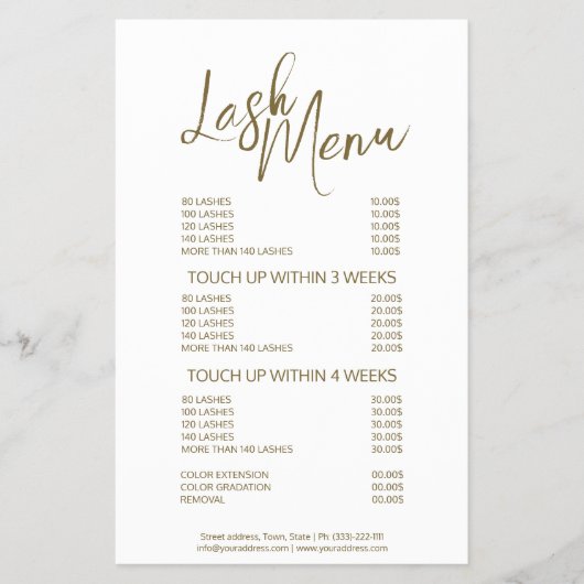 Wimperextensies Minimal Basic Simple Flyer (Voorkant)