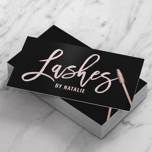 Wimperextensies Roos Gold Lashes Typografie Visitekaartje