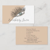 Wimperhand getekende oog salon visitekaartje (Voorkant / Achterkant)