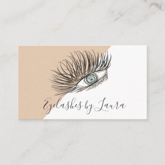 Wimperhand getekende oog salon visitekaartje (Voorkant)