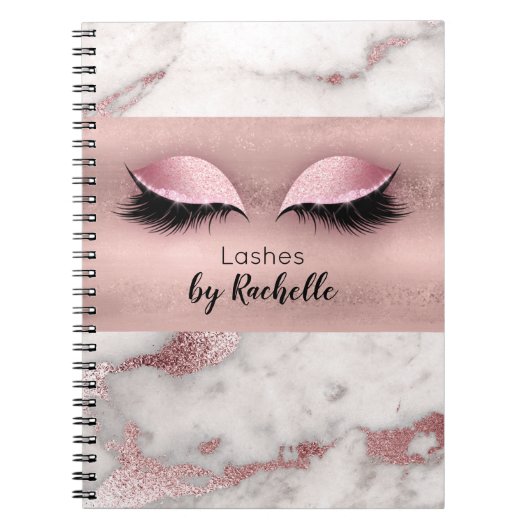 Wimperharen Make-up Blush Roze Notitieboek (Voorkant)