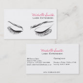 Wimperkaart met lange wimpers extensie visitekaart visitekaartje (Voorkant / Achterkant)