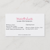 Wimperkaart met lange wimpers extensie visitekaart visitekaartje (Achterkant)