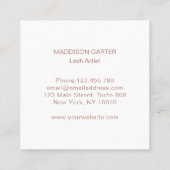 Wimpern Augenbrauen Visitenkarte Vierkante Visitekaartje (Achterkant)