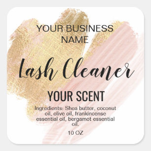 wimperreiniger goud blush roze klassiek vierkant vierkante sticker