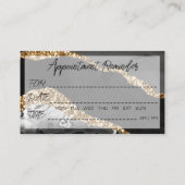 Wimpers Afspraak Herinnering Goud Zwart Marmer Visitekaartje (Achterkant)