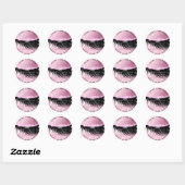 Wimpers Beauty Diamond Eye Sparkly Pink Glitter Ronde Sticker (Vel)