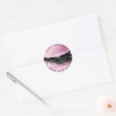 Wimpers Beauty Diamond Eye Sparkly Pink Glitter Ronde Sticker (Envelop)