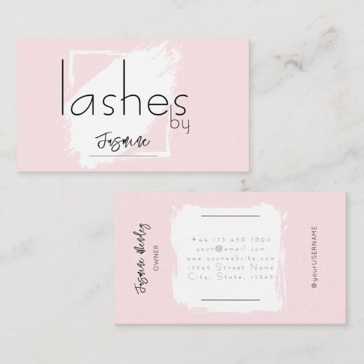 Wimpers Blush Roze Professionele Chic Visitekaartje (Voorkant / Achterkant)