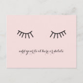 Wimpers briefkaart, schattig gezicht bedankkaart briefkaart (Voorkant)