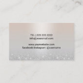 Wimpers & Brows Microblading Elegant Zilver Glitte Visitekaartje (Achterkant)