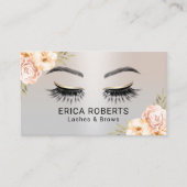 Wimpers & Brows Schoonheidssalon Modern Zilver Blo Visitekaartje (Voorkant)