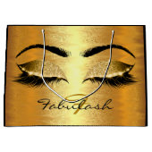 wimpers bruids ogen gouden glitter naam monogram groot cadeauzakje (Voorkant)