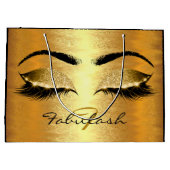 wimpers bruids ogen gouden glitter naam monogram groot cadeauzakje (Achterkant)