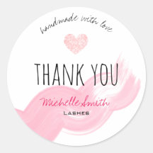 wimpers dank u Sticker blush roze Waterverf