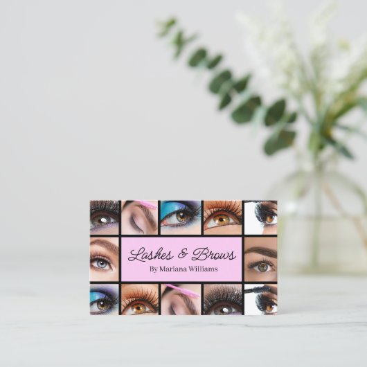 wimpers en wenkbrauwen 12 foto's make-up artiest r visitekaartje (Staand voorkant)