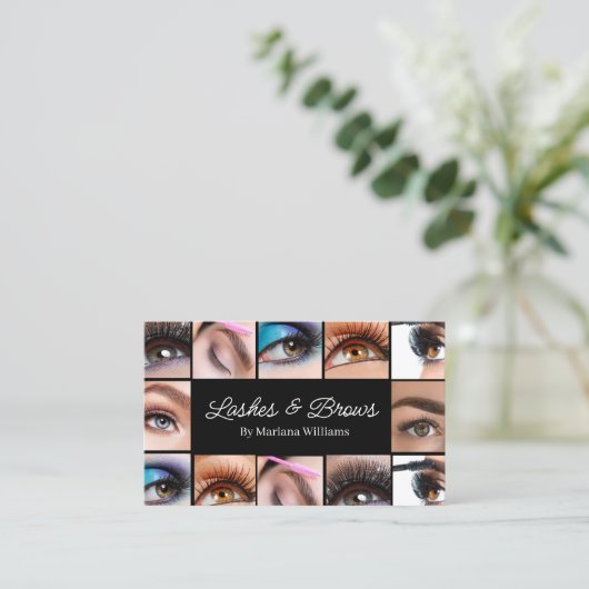 Wimpers en wenkbrauwen 12 foto's Make-up Artist Zw Visitekaartje (Staand voorkant)