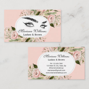 Wimpers en wenkbrauwen Bloemroze Girly Modern Eleg Visitekaartje