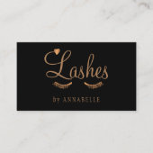 Wimpers en wenkbrauwen diensten glam zwart goud sa visitekaartje (Voorkant)