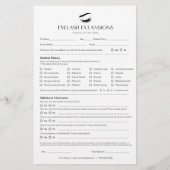 Wimpers extensie client record pagina's briefpapier (Achterkant)