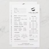 Wimpers extensie client record pagina's briefpapier (Voorkant / Achterkant)