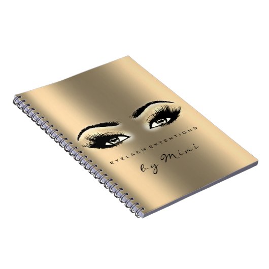 wimpers extensie ogen make-up artiest goud sepia notitieboek (Rechterzijde)