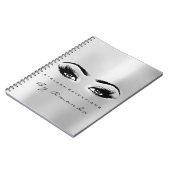 wimpers extensie ogen make-up artiest grijs zilver notitieboek (Linkerzijde)